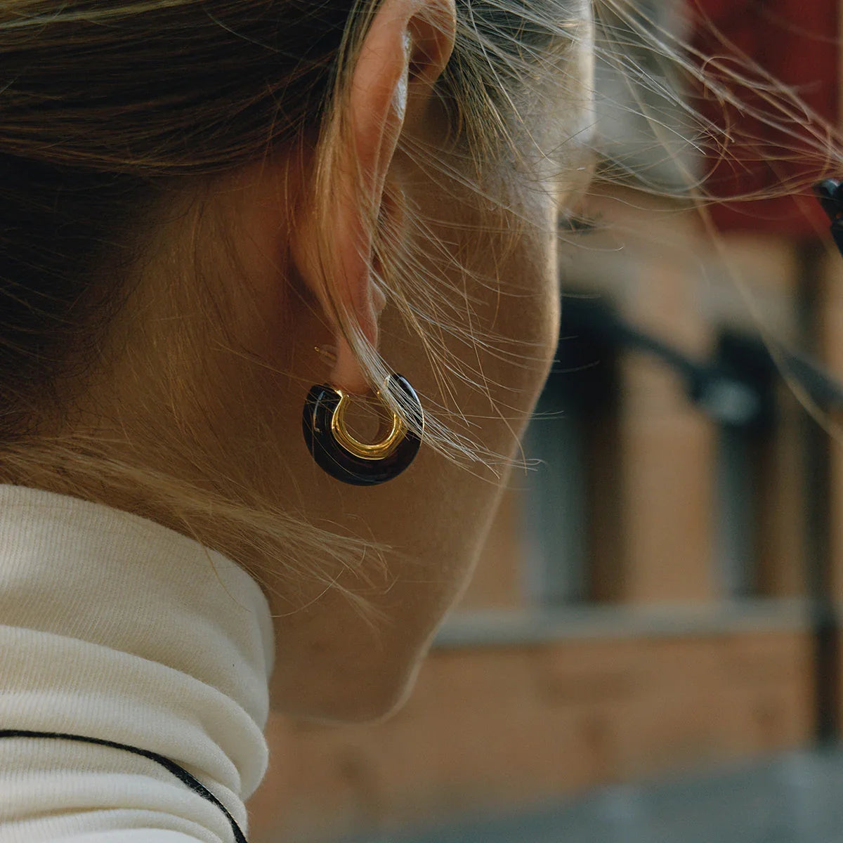[ElanLuxe]Lexi Chunky Enamel Hoops