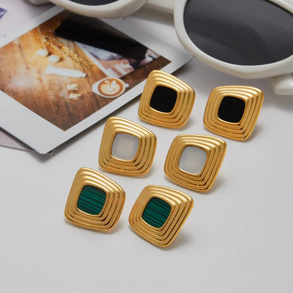 [ElanLuxe]Sylvie Geometric Gold Earrings