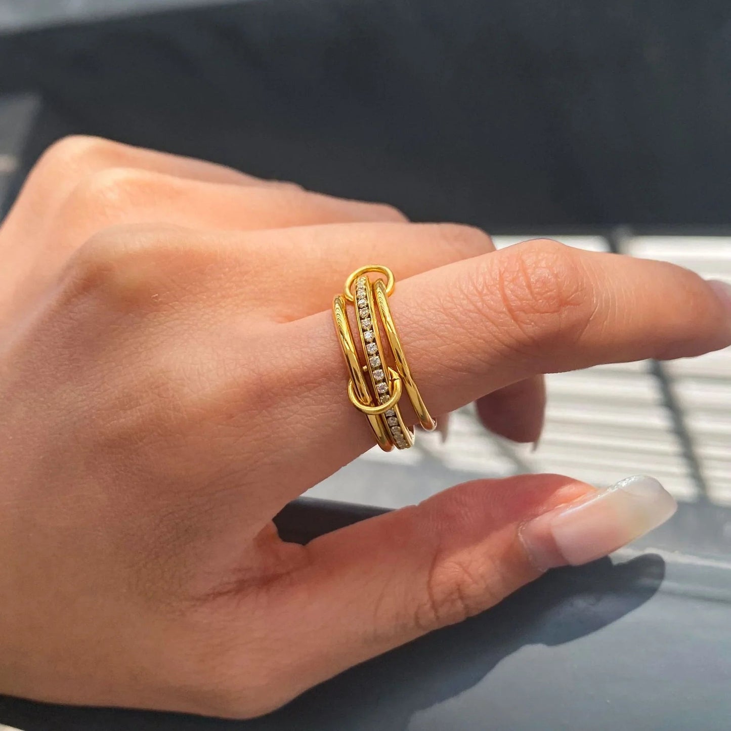 [ElanLuxe]Divine Diamond Ring Stack