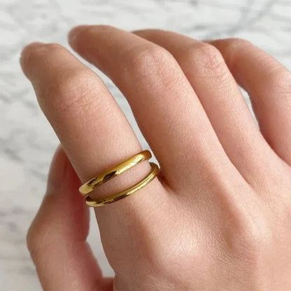 [ElanLuxe]Olivia Layered Gold Ring
