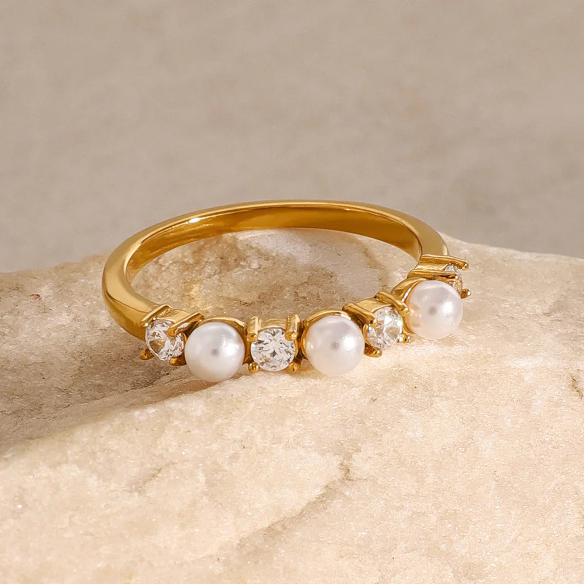 [ElanLuxe]Keisha Diamond Pearl Ring