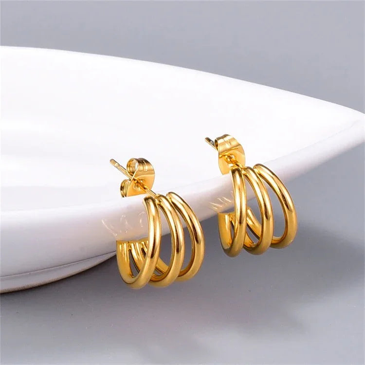 [ElanLuxe]Cradle Gold Earrings