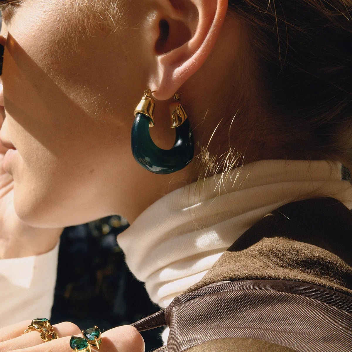 [ElanLuxe]Leighton Chunky Enamel Hoops