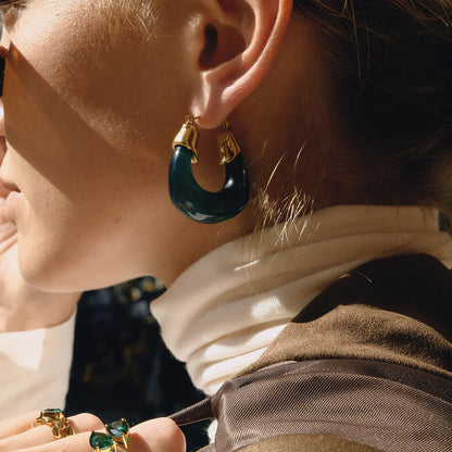 [ElanLuxe]Leighton Chunky Enamel Hoops