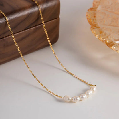[ElanLuxe]Elle Gold Pearl Necklace
