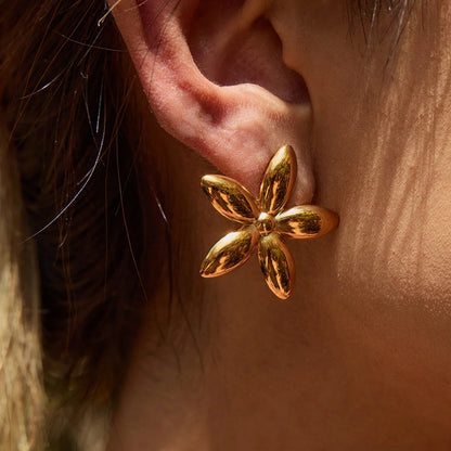 [ElanLuxe]Monica Floral Gold Earrings