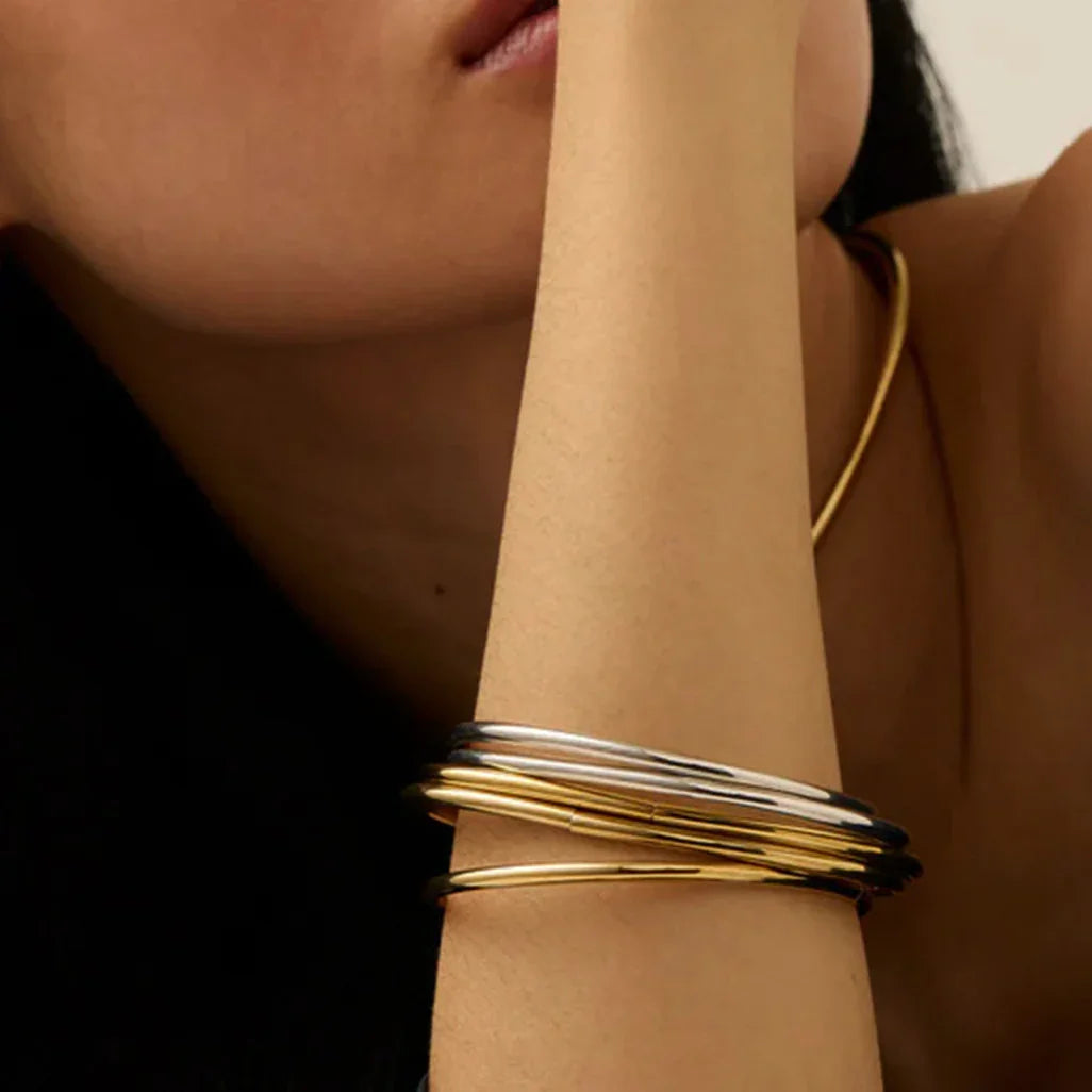 [ElanLuxe]Shannon Gold Bangle Set
