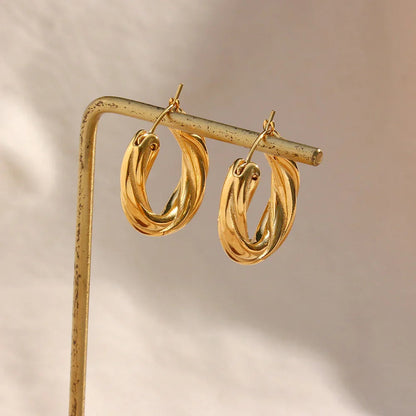 [ElanLuxe]Denisse Twisted Hoop Earrings