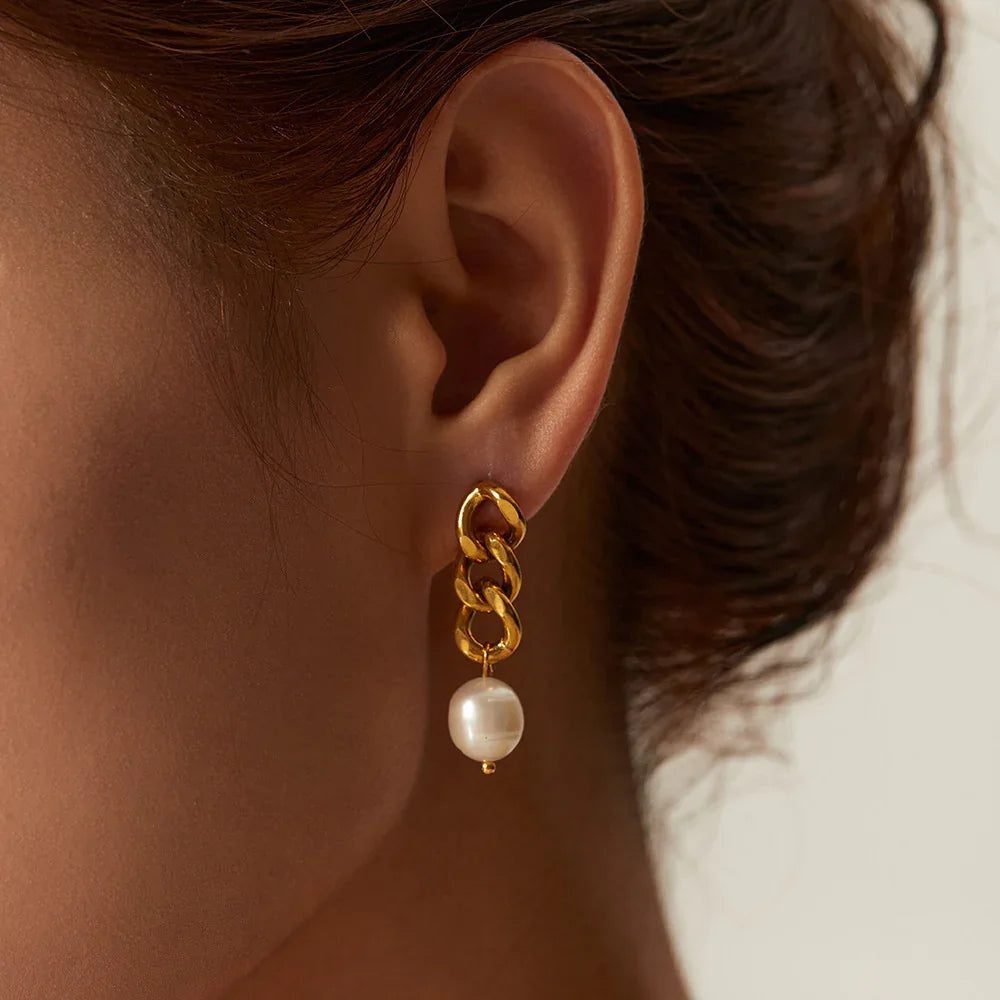[ElanLuxe]Lumina Pearl Earrings