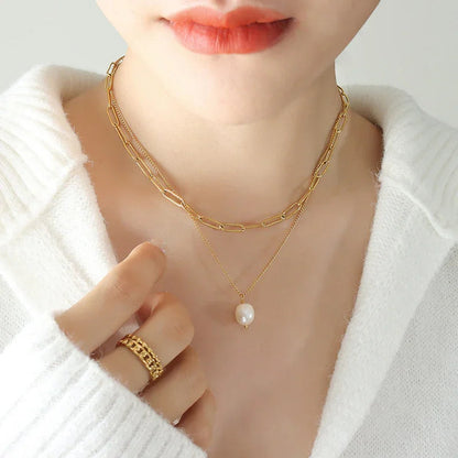 [ElanLuxe]Tropica Freshwater Pearl Necklace