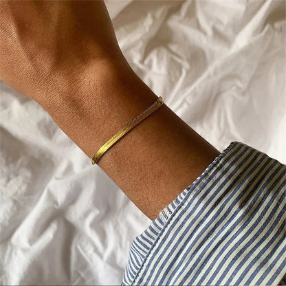 [ElanLuxe]Vida Gold Herringbone Bracelet