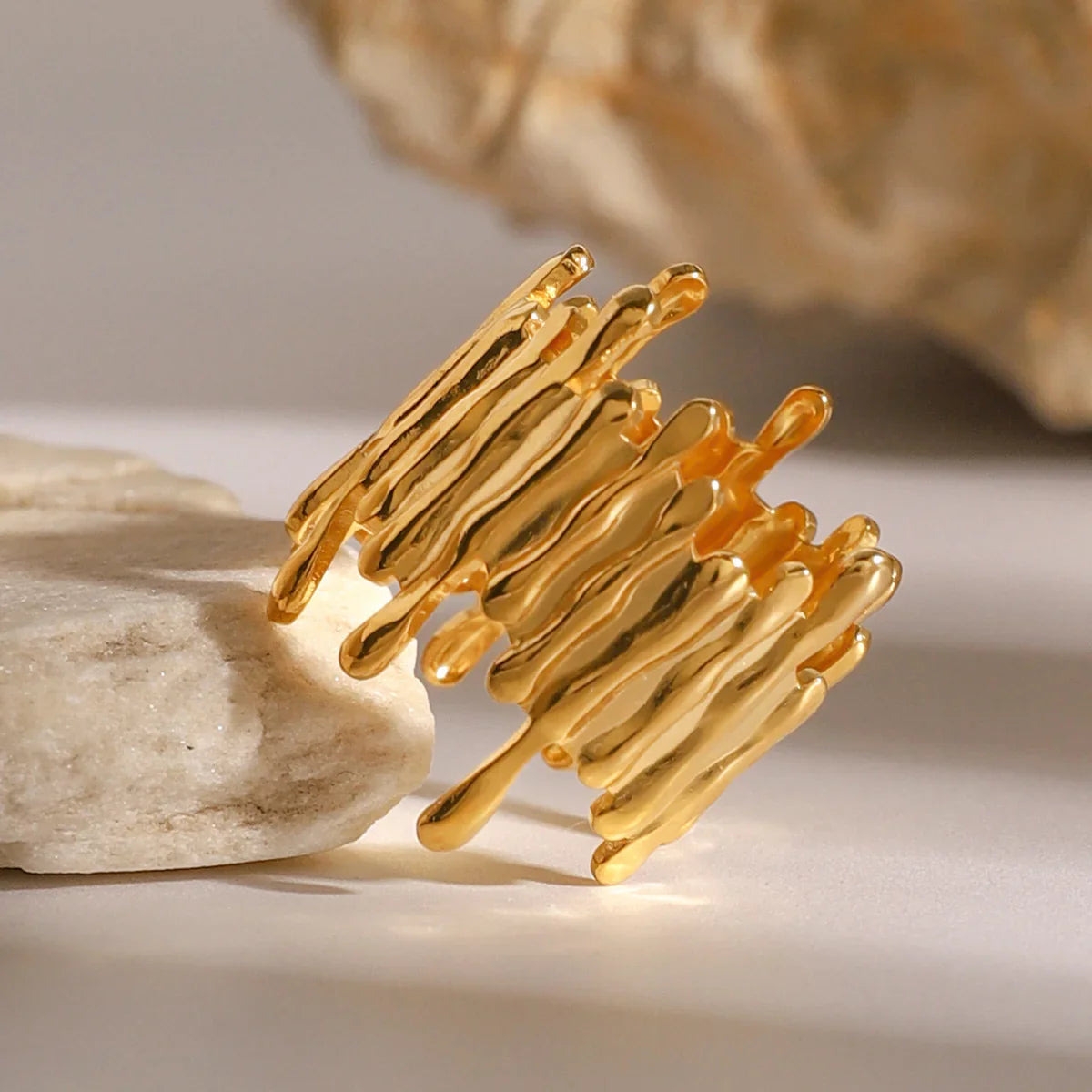 [ElanLuxe]Zoella Abstract Gold Ring