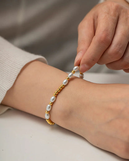[ElanLuxe]Wynn Freshwater Pearl Bracelet