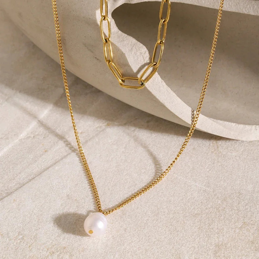 [ElanLuxe]Undine Freshwater Pearl Necklace