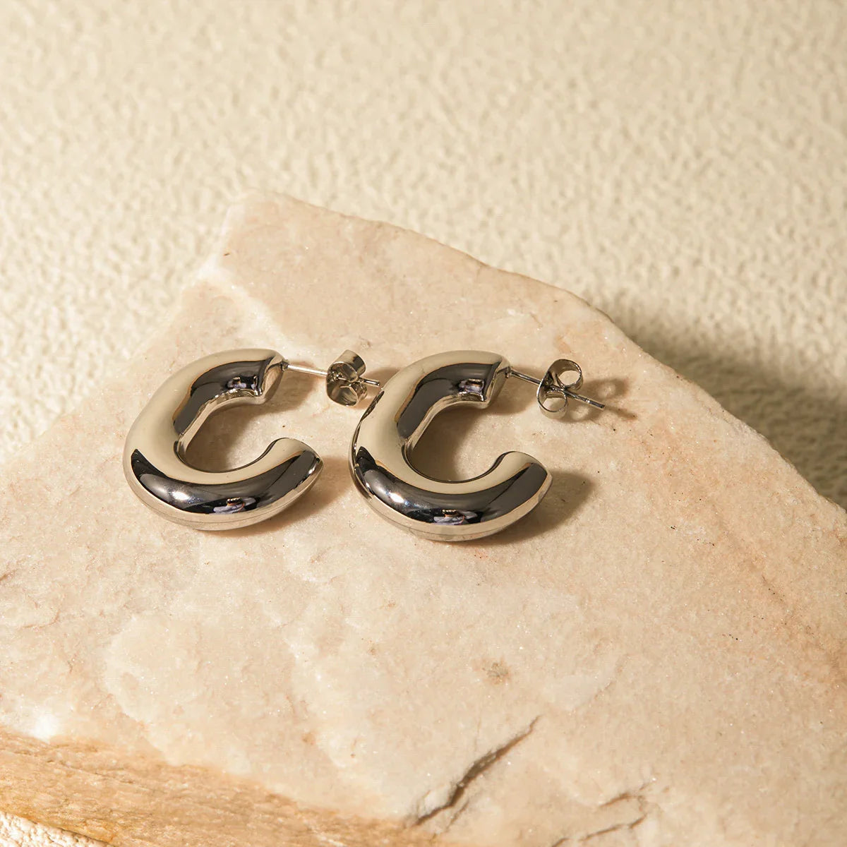 [ElanLuxe]Alera Silver Hoops