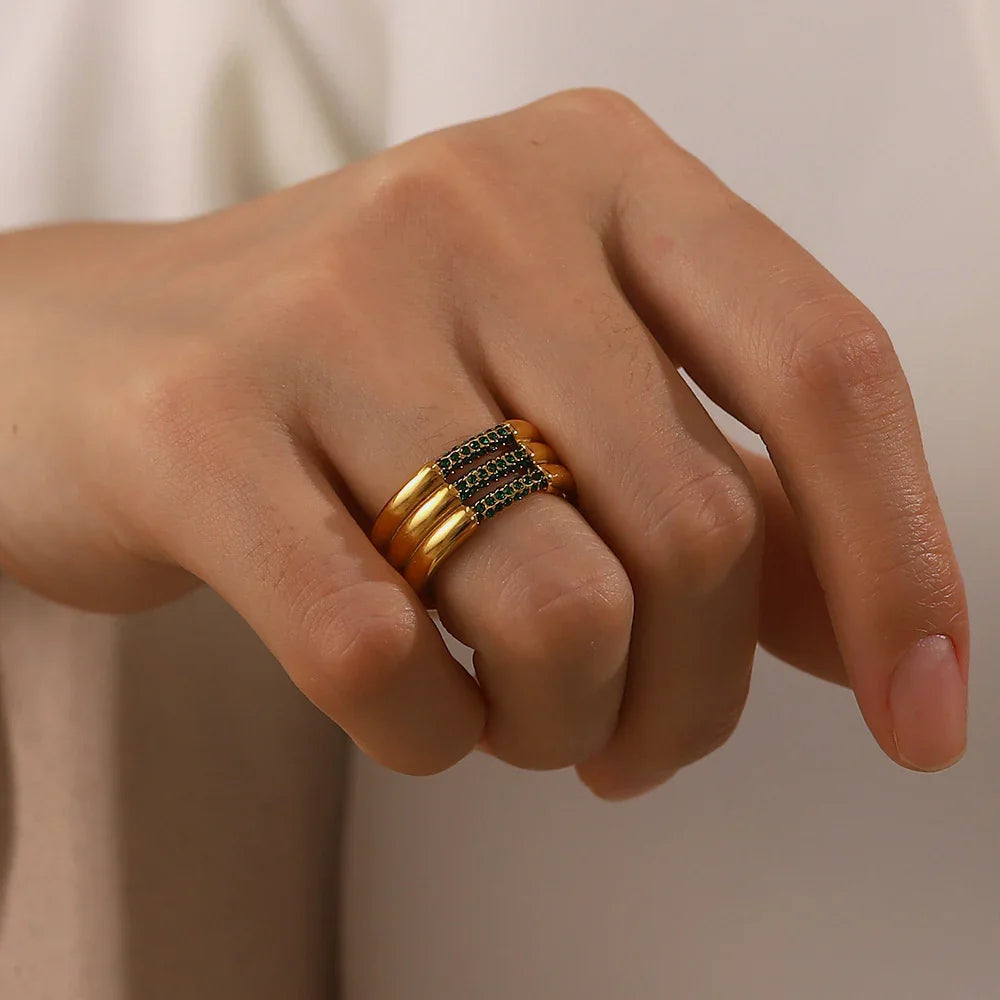 [ElanLuxe]Serenity Diamond Gold Ring