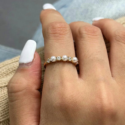 [ElanLuxe]Keisha Diamond Pearl Ring