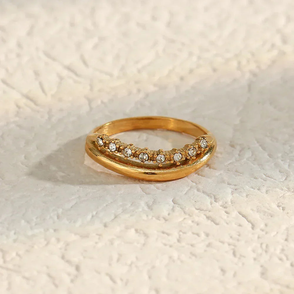 [ElanLuxe]Adeline Diamond Simulant Gold Ring