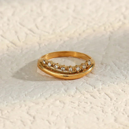 [ElanLuxe]Adeline Diamond Simulant Gold Ring