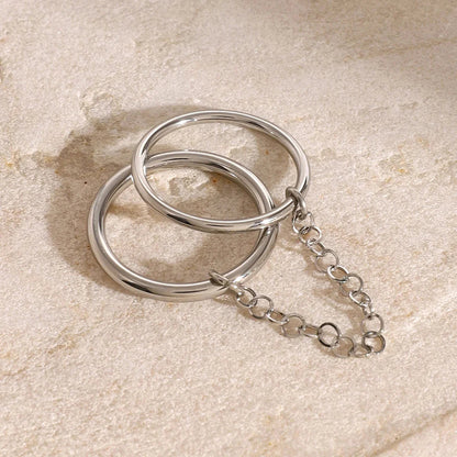 [ElanLuxe]Bridget Chain Stacked Ring