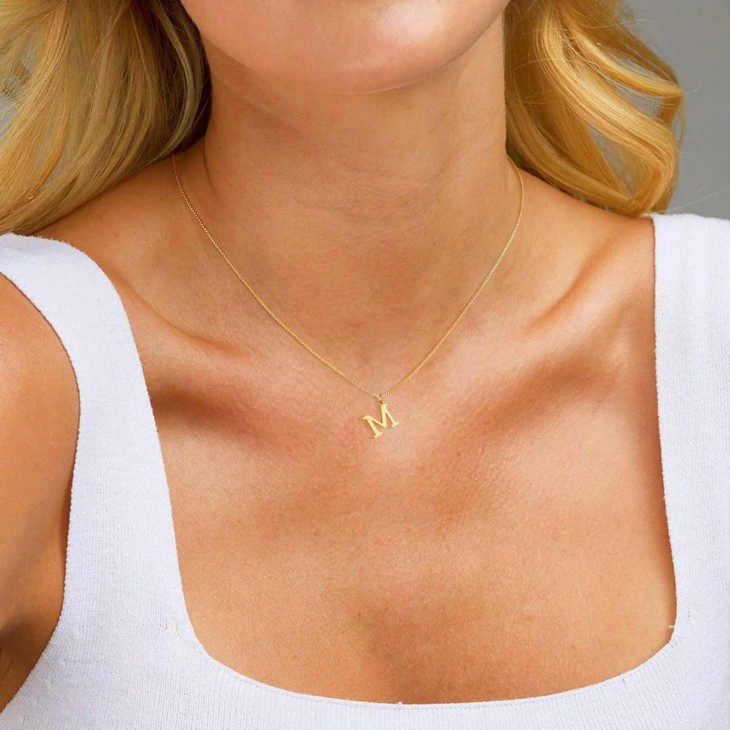 [ElanLuxe]Therese Letter Initial Gold Necklace