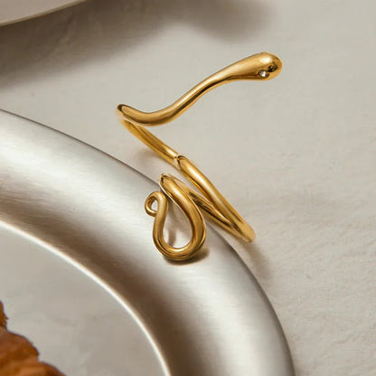 [ElanLuxe]Gemmie Golden Snake Ring