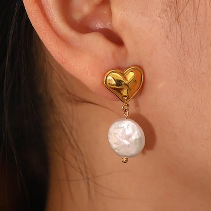 [ElanLuxe]Blanche Freshwater Pearl Earrings