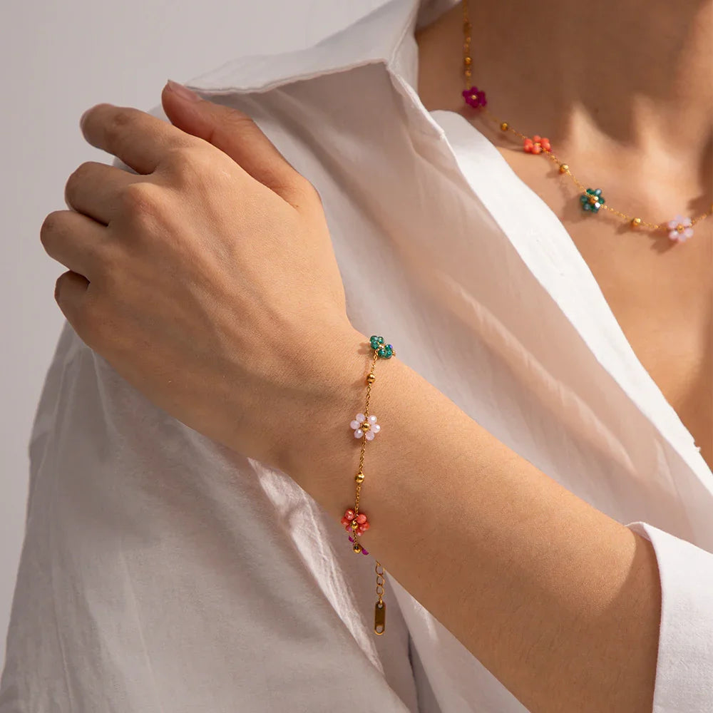 [ElanLuxe]Azalea Floral Gold Bracelet