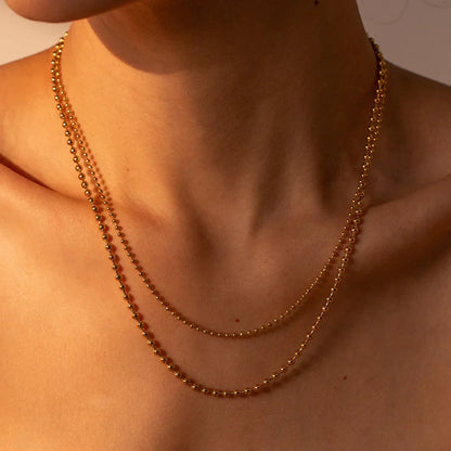 [ElanLuxe]Layered Ball Chain Necklace