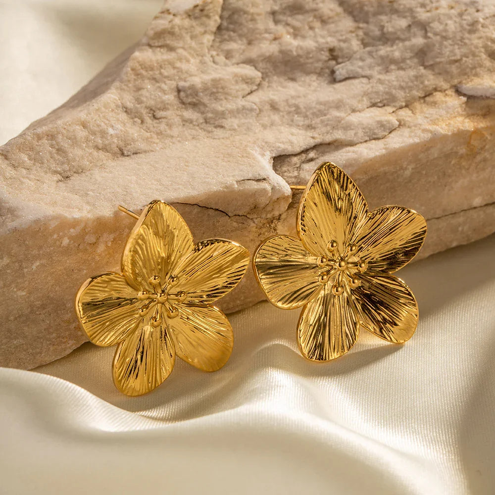 [ElanLuxe]Allysa Flower Gold Earrings