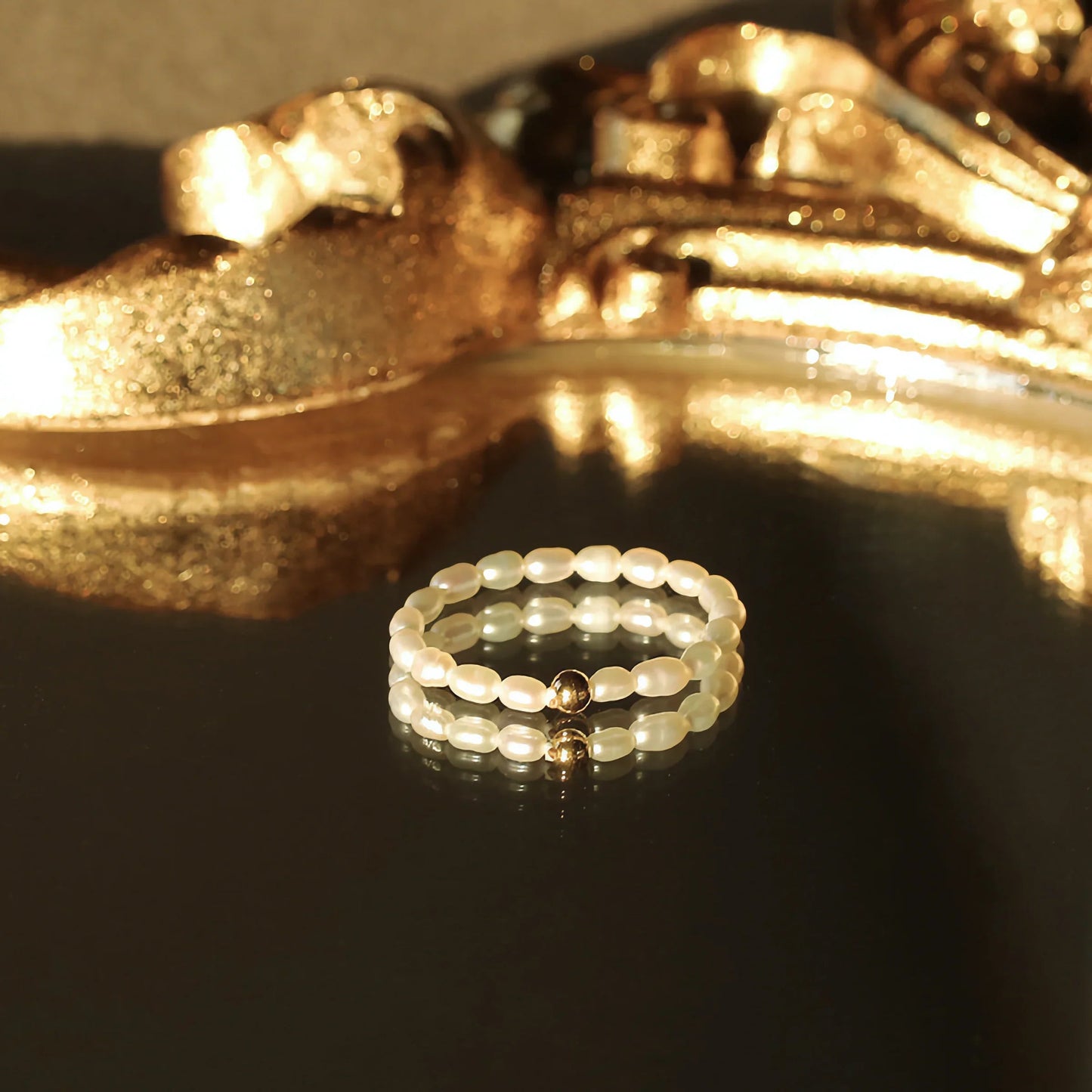 [ElanLuxe]Aurora Pearl Band Ring