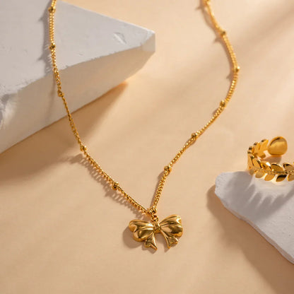 [ElanLuxe]June Bow Necklace