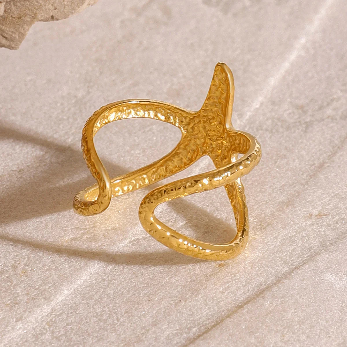 [ElanLuxe]Aurelie Gold Starfish Ring