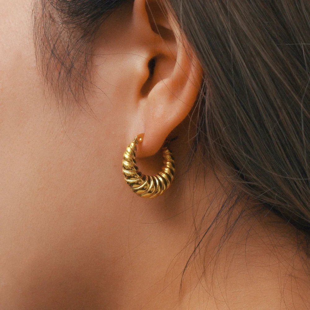 [ElanLuxe]Croissant Hoop Earrings