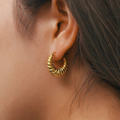 [ElanLuxe]Croissant Hoop Earrings