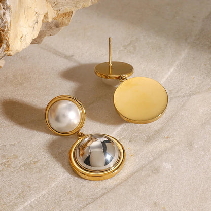 [ElanLuxe]Avery Pearl Dome Earrings