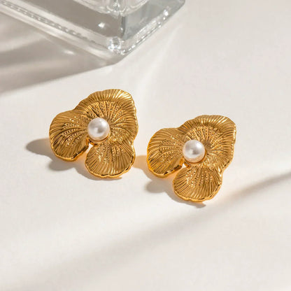 [ElanLuxe]Klara Floral Pearl Earrings