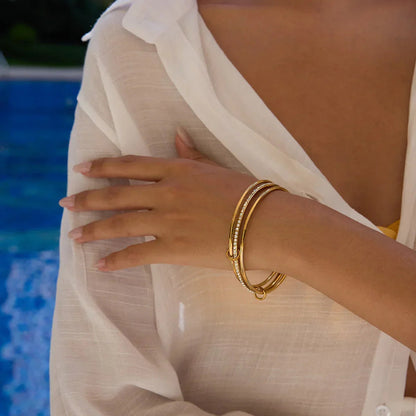[ElanLuxe]Quinley Stacked Diamond Bracelet