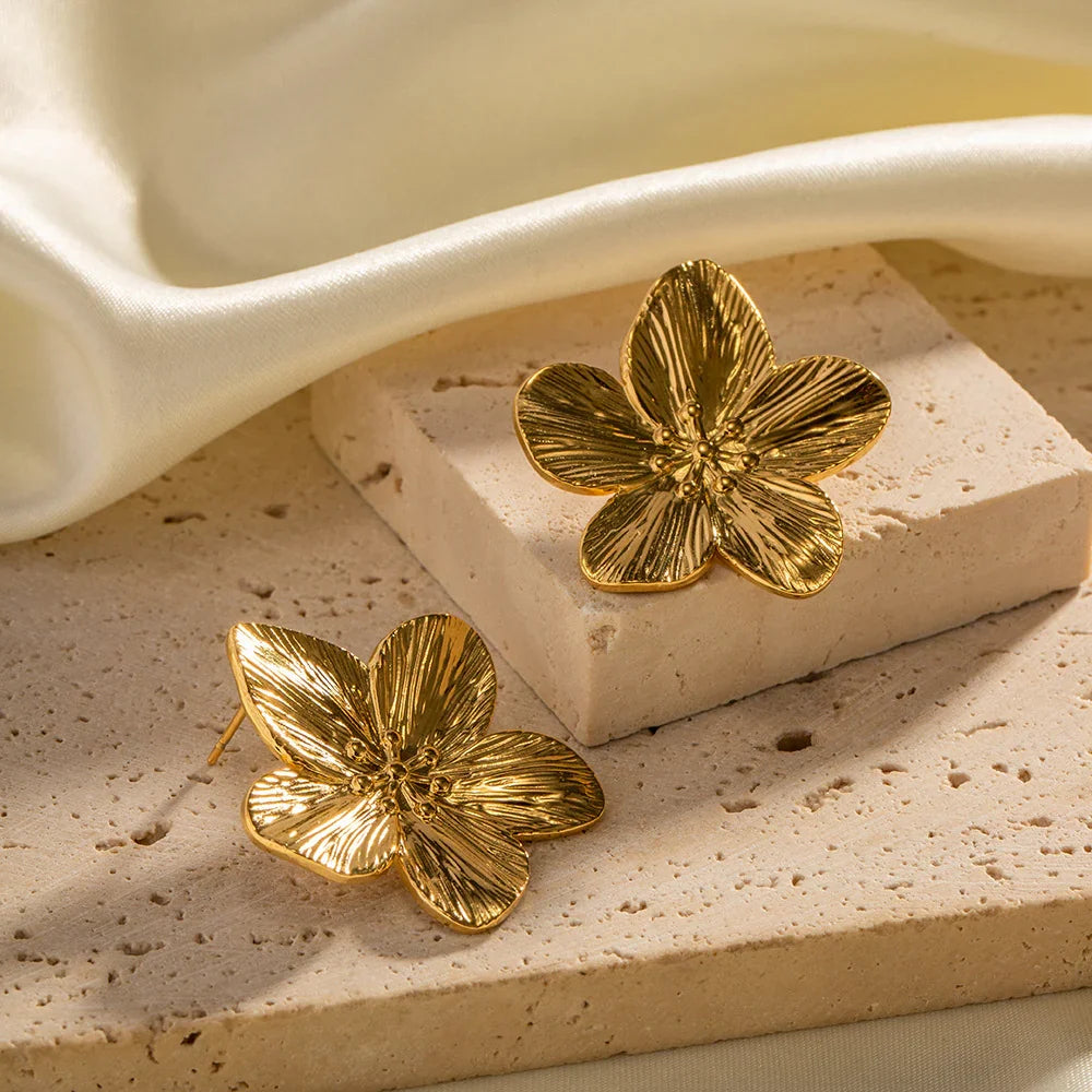 [ElanLuxe]Allysa Flower Gold Earrings
