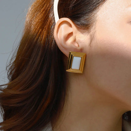 [ElanLuxe]Sybil Gold Enamel Earrings