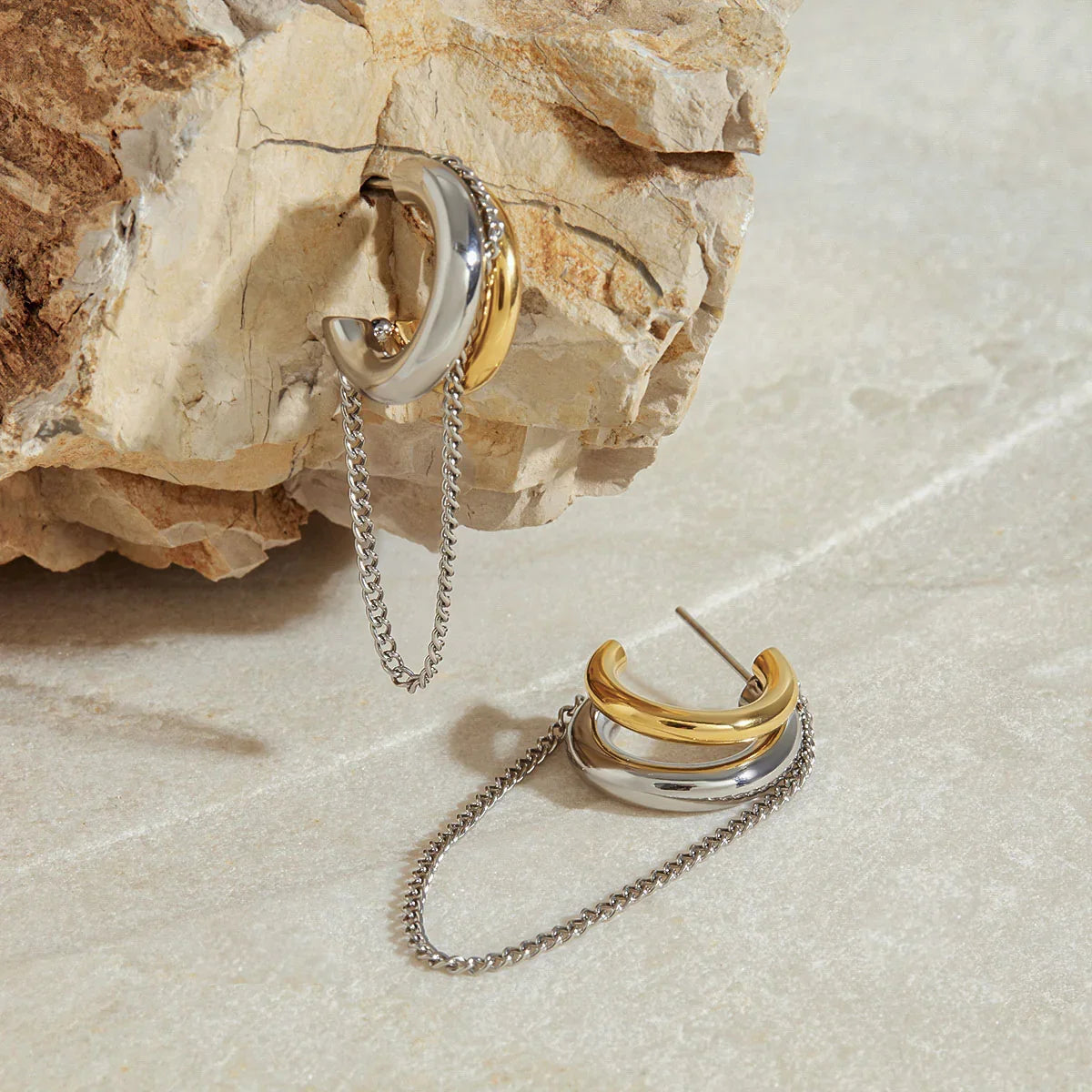[ElanLuxe]Galilea Link Chain Hoops