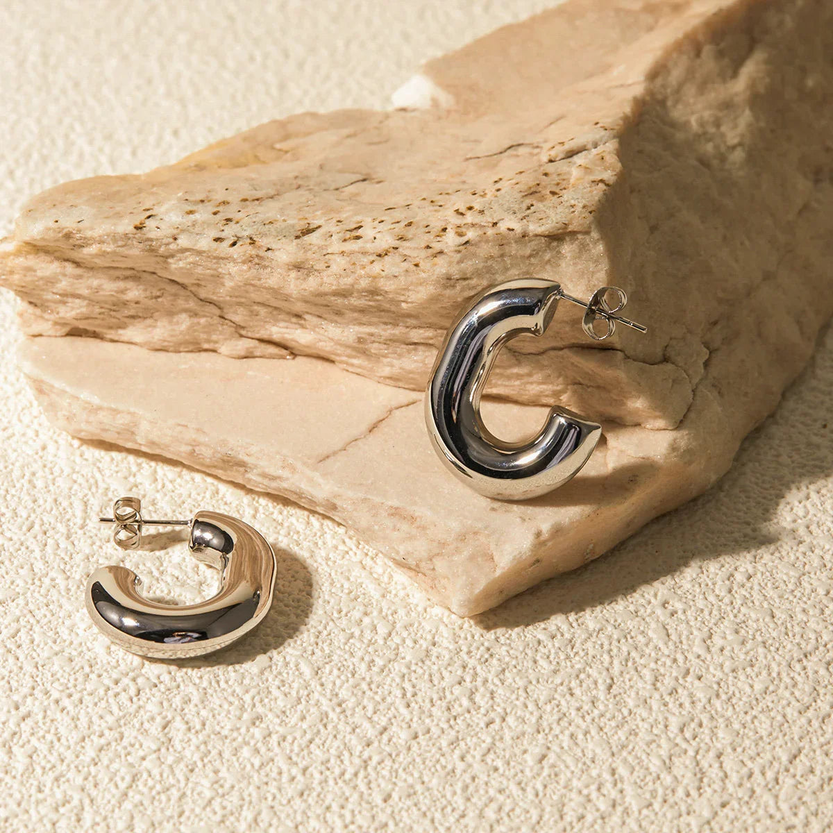 [ElanLuxe]Alera Silver Hoops