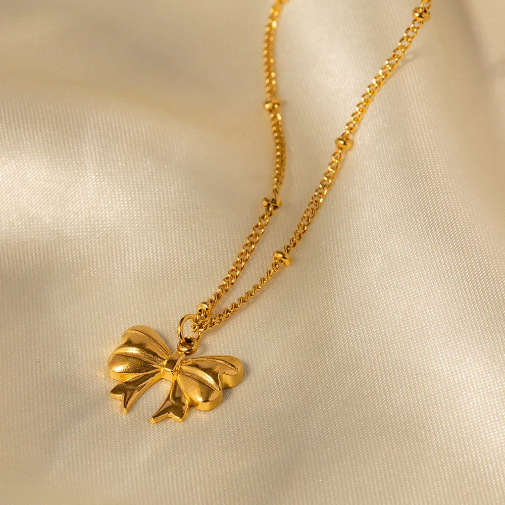 [ElanLuxe]June Bow Necklace