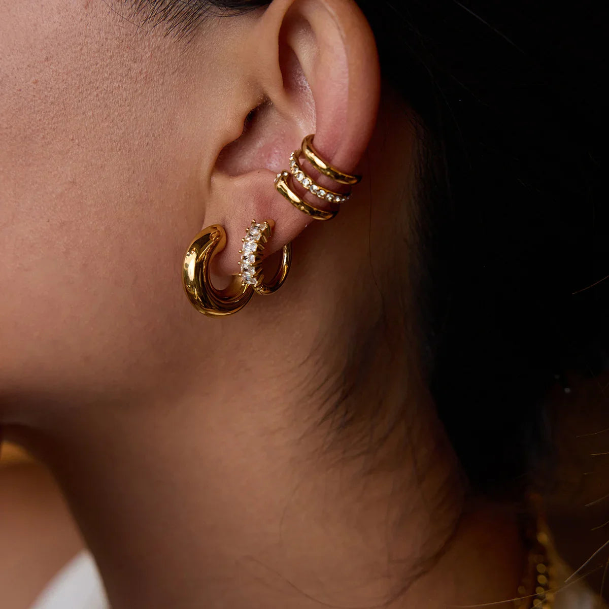 [ElanLuxe]Orielle Staple Gold Earrings Bundle