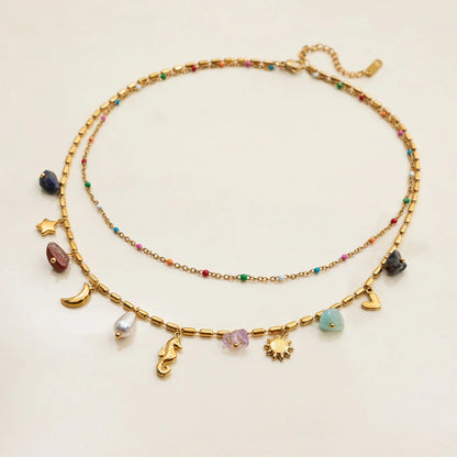 [ElanLuxe]Cambria Coastal Charm Layered Necklace