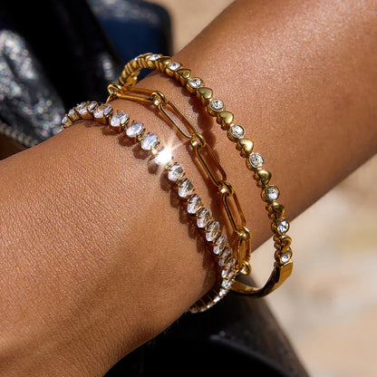 [ElanLuxe]Avaria Oval Cut Tennis Bracelet