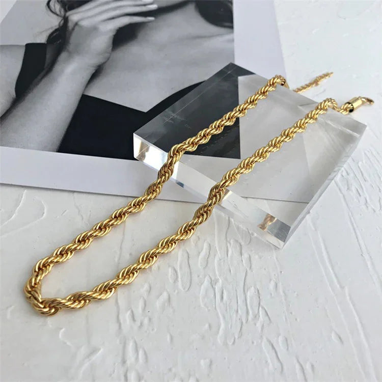 [ElanLuxe]Bianca Rope Chain Gold Necklace