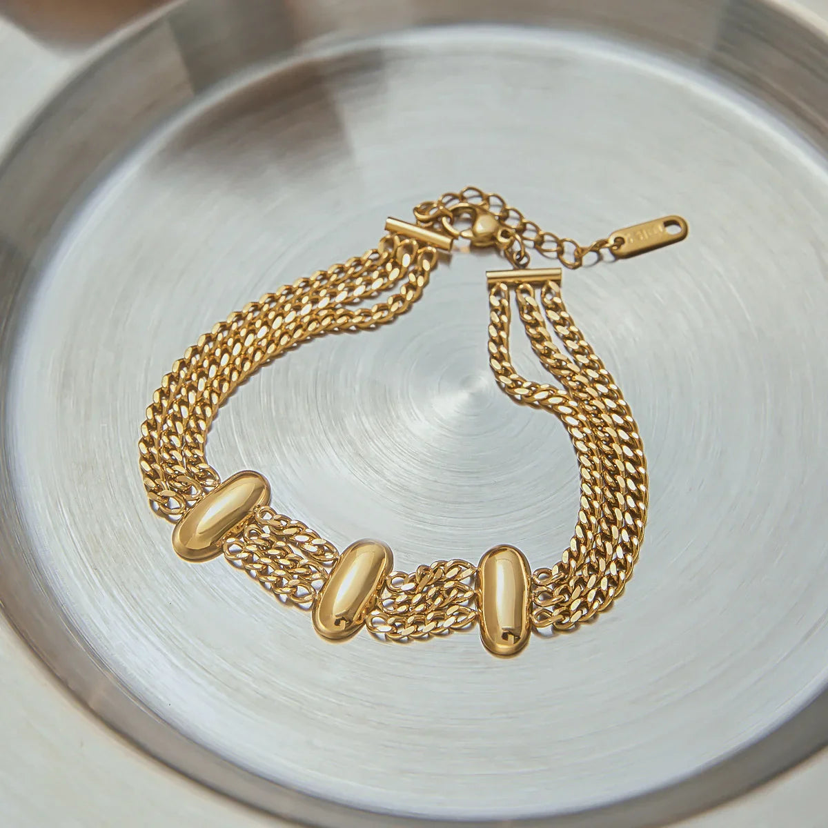 [ElanLuxe]Kathleen Layered Chain Gold Bracelet