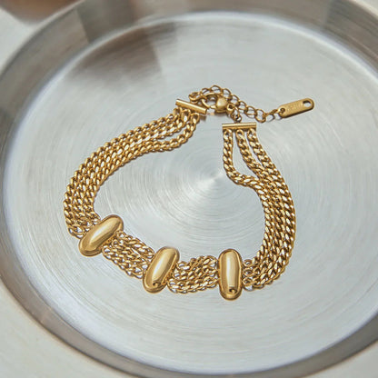 [ElanLuxe]Kathleen Layered Chain Gold Bracelet