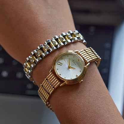 [ElanLuxe]Gold Watchband Bracelet